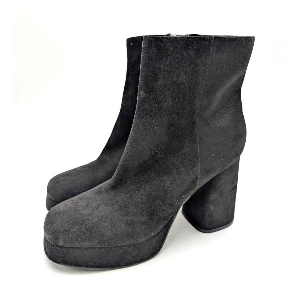 Nine West Velo Dress Ankle Booties Square Toe Women's Black Size US10 EU41